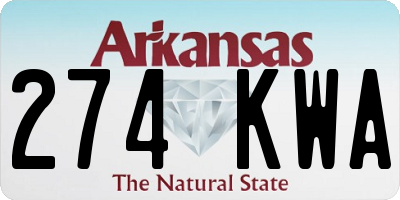 AR license plate 274KWA