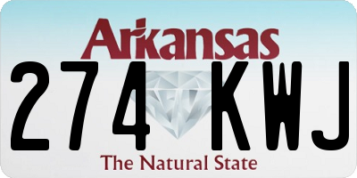 AR license plate 274KWJ