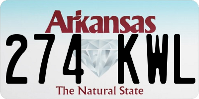 AR license plate 274KWL