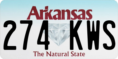 AR license plate 274KWS