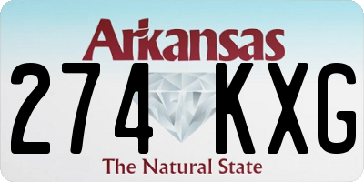 AR license plate 274KXG