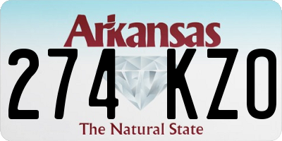 AR license plate 274KZO