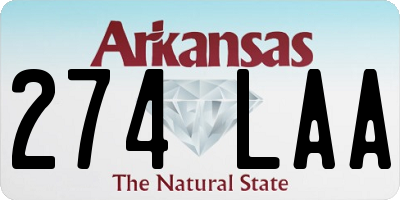 AR license plate 274LAA