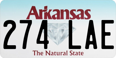 AR license plate 274LAE