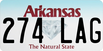 AR license plate 274LAG