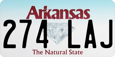 AR license plate 274LAJ