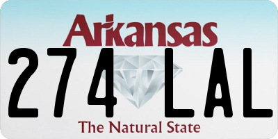AR license plate 274LAL