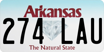 AR license plate 274LAU