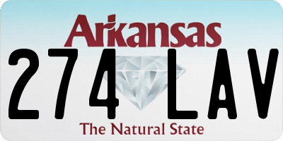 AR license plate 274LAV