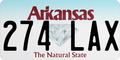 AR license plate 274LAX