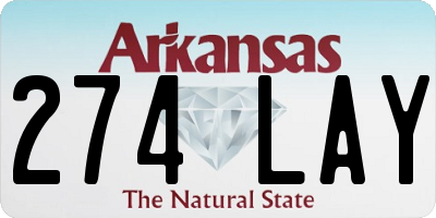 AR license plate 274LAY
