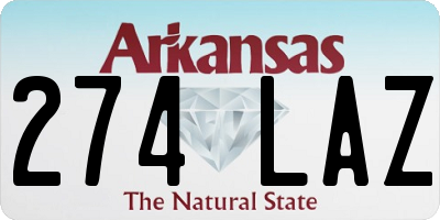 AR license plate 274LAZ