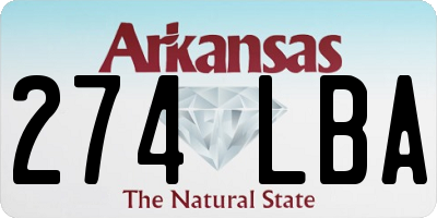 AR license plate 274LBA