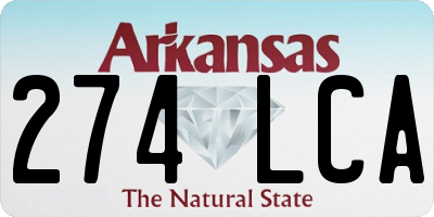 AR license plate 274LCA