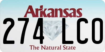 AR license plate 274LCO