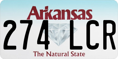 AR license plate 274LCR