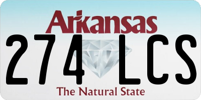 AR license plate 274LCS
