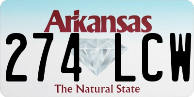 AR license plate 274LCW