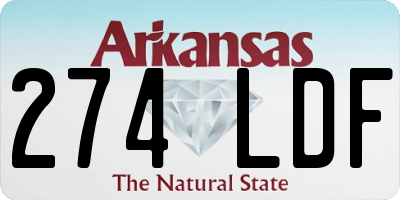 AR license plate 274LDF