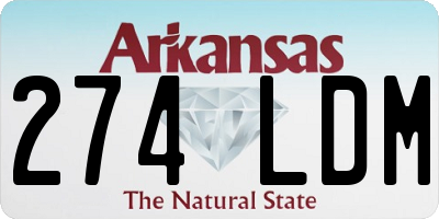 AR license plate 274LDM