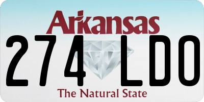 AR license plate 274LDO
