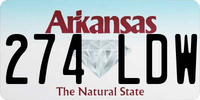 AR license plate 274LDW