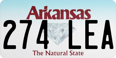 AR license plate 274LEA