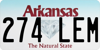 AR license plate 274LEM