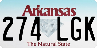 AR license plate 274LGK