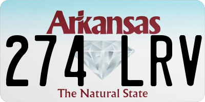 AR license plate 274LRV