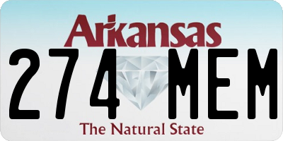 AR license plate 274MEM