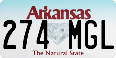AR license plate 274MGL