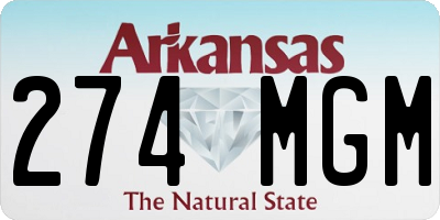 AR license plate 274MGM