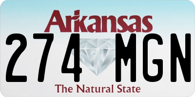 AR license plate 274MGN