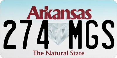 AR license plate 274MGS