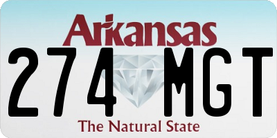AR license plate 274MGT