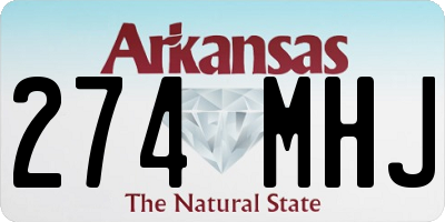 AR license plate 274MHJ
