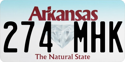 AR license plate 274MHK
