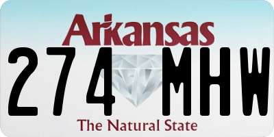 AR license plate 274MHW