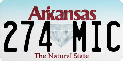 AR license plate 274MIC