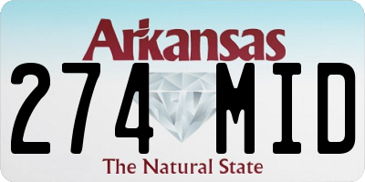 AR license plate 274MID