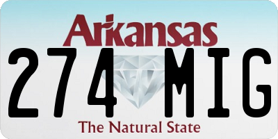 AR license plate 274MIG