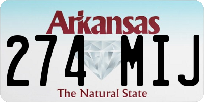 AR license plate 274MIJ