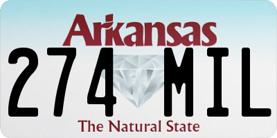 AR license plate 274MIL