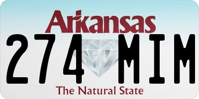 AR license plate 274MIM