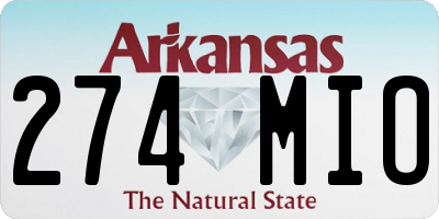 AR license plate 274MIO