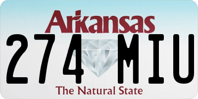 AR license plate 274MIU