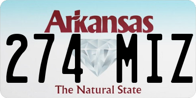 AR license plate 274MIZ