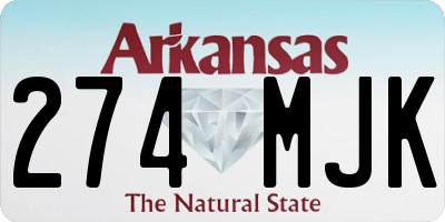 AR license plate 274MJK