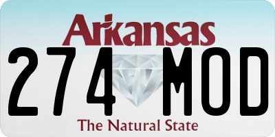 AR license plate 274MOD
